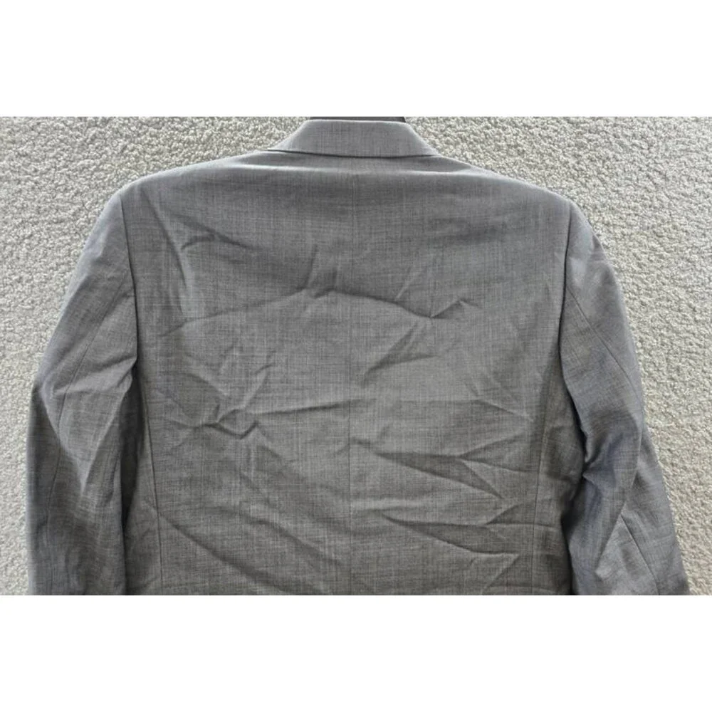 Calvin Klein Slim-Fit Wool Stretch Suit Jacket Men's 40L Gay Heather Long Sleeve